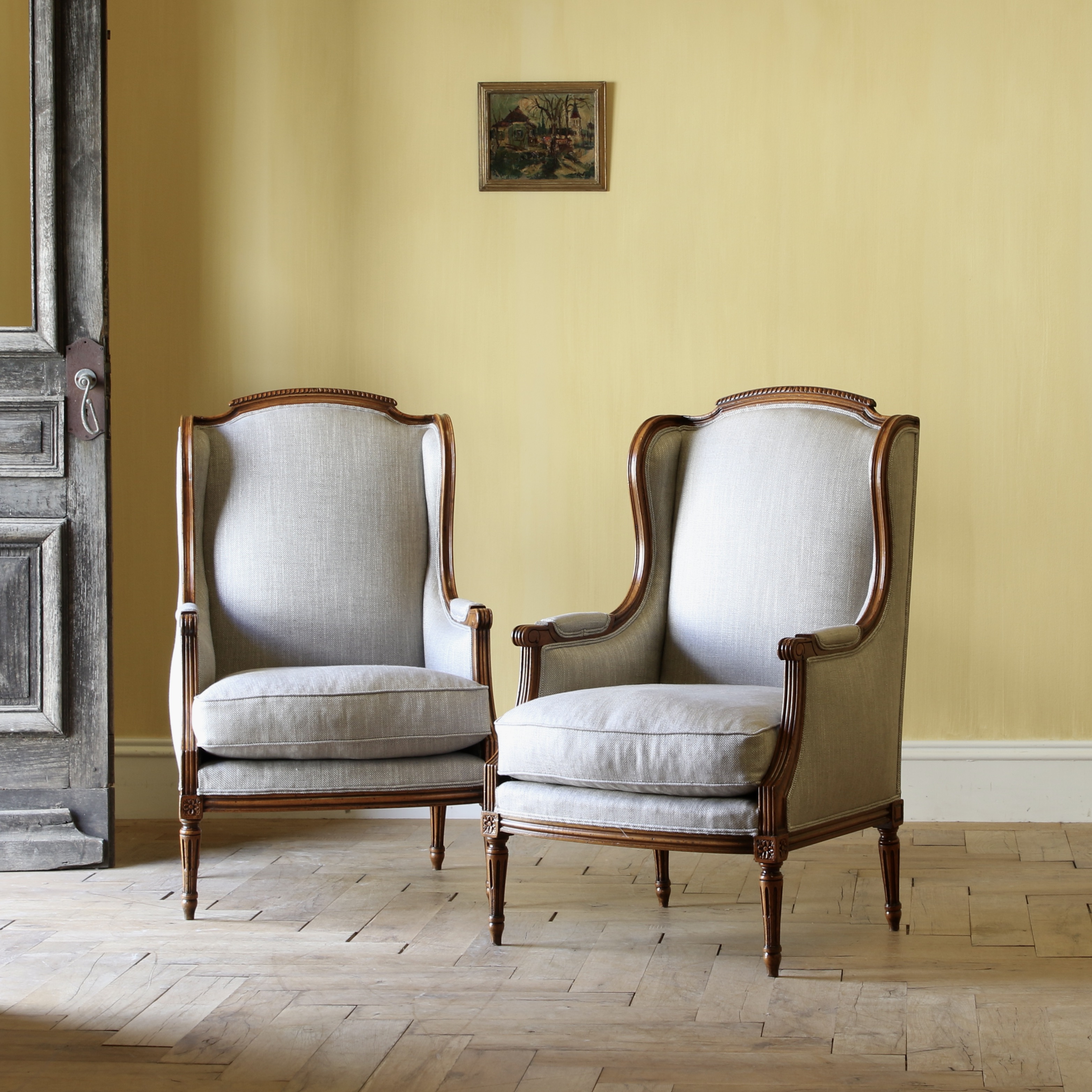 Wing Back Louis XVI Armchairs